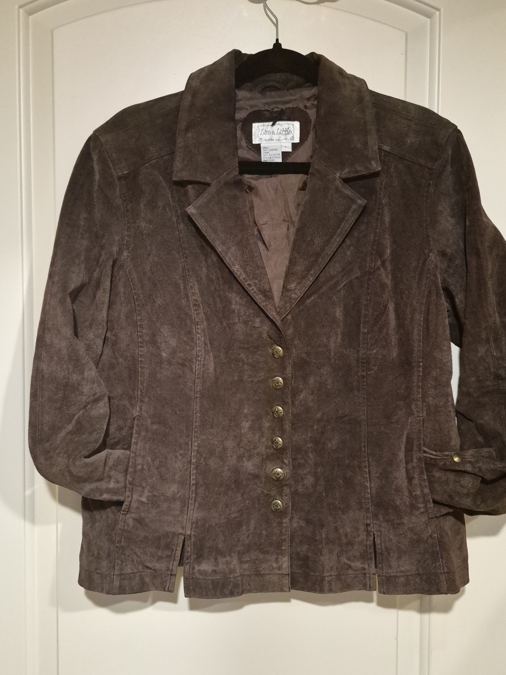 Vintage Y2K Chocolate Brown Suede Snap Button-Up Blazer Jacket 🤎✨